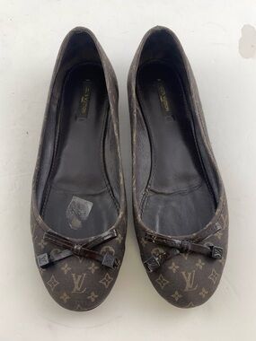Louis Vuitton Monogram Canvas Ballet Flats in Dark Brown